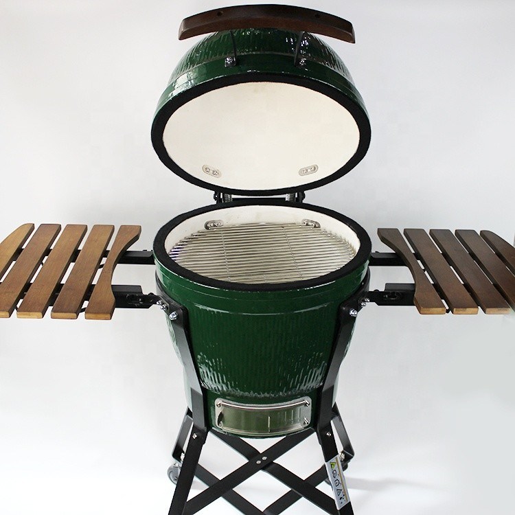 High quality portable stainless steel ceramic kamado grill mini green grill