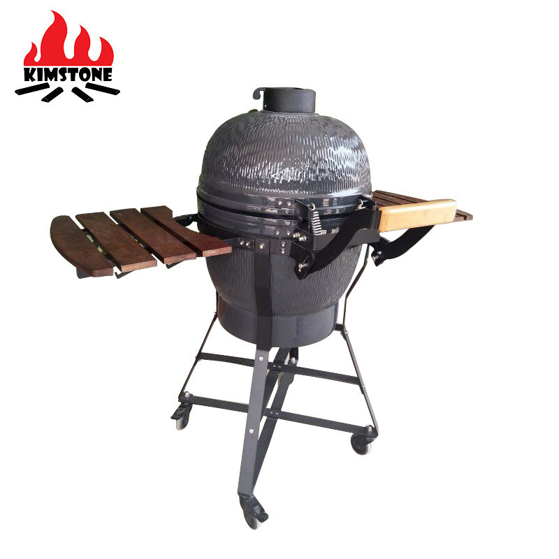 Wholesale Easily Cleaned 21" Clay Charcoal Barbecue Grill Designs Ceramic Kamado Tabletop Bbq Grill