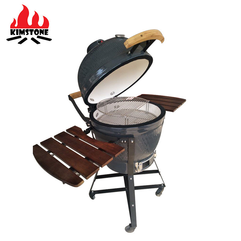 Wholesale Easily Cleaned 21" Clay Charcoal Barbecue Grill Designs Ceramic Kamado Tabletop Bbq Grill