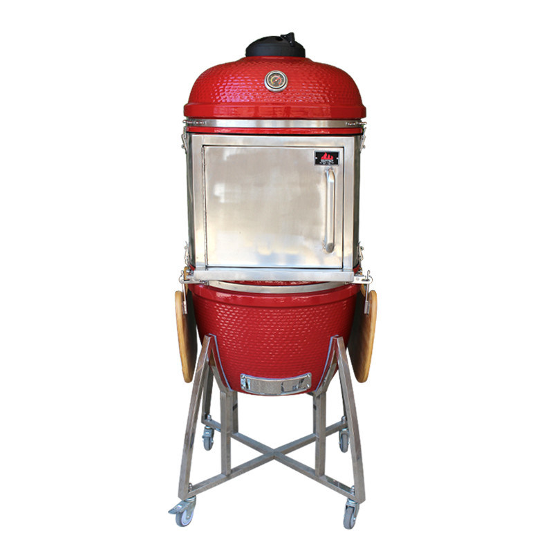 Professional Ceramic Kamado Egg Shaped Grill Smoker , 1015 People Red