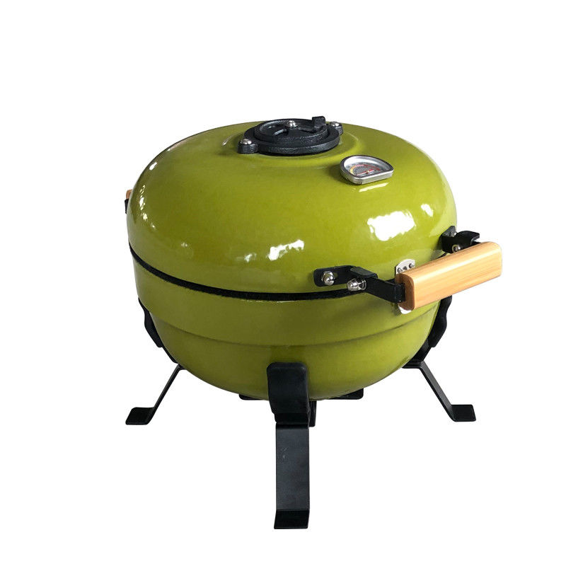 Grass Green Color Mini Kamado Grill Heat Resistant For 2-5 People Bbq