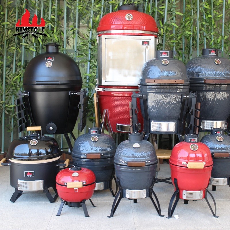 3-5 People Kamado Barbecue Grill Smoker 18 Inch Adjustable Height