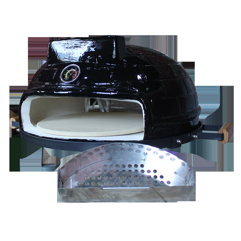Black Color Kamado Pizza Oven 21 Inch With 2 Handle For Home And Restaurant