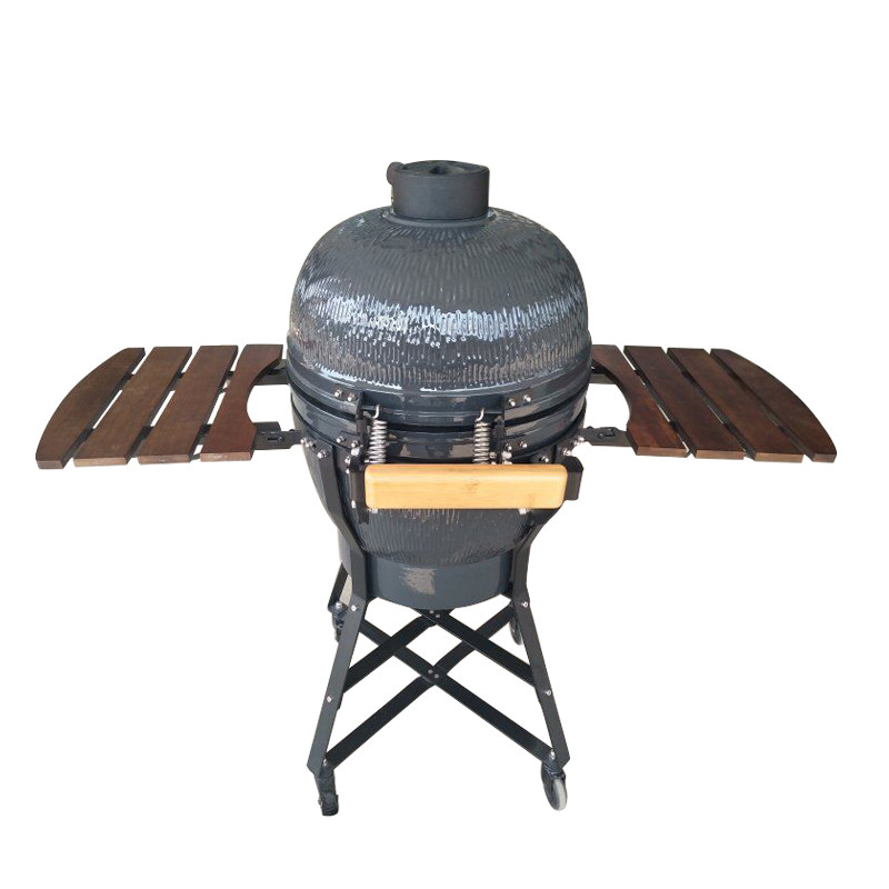 Outdoor Kamado Barbecue Grill , Adjustable Height Egg Shaped Grill