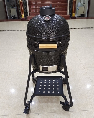 Ceramic 15 Inch BBQ Kamado Grill With Stands Black