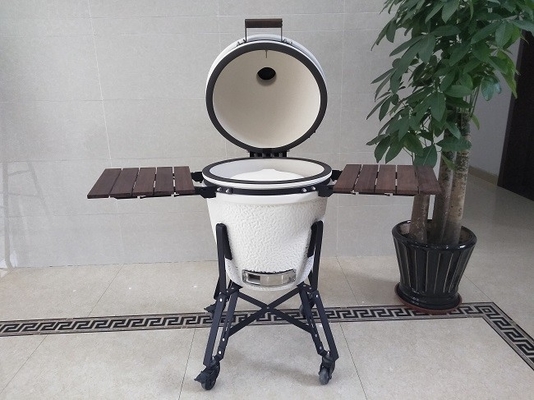 Special Hinge Urban Charcoal Kamado Grill 22 Inch White Glaze Compleet 57*65cm