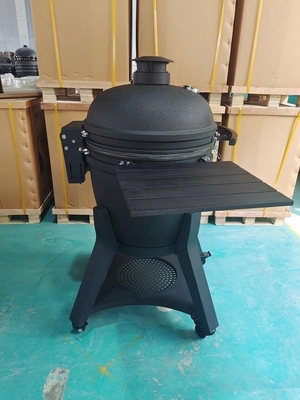 Ceramic 22 Inch Kamado Grills BBQ Bubble Black Glaze Surface