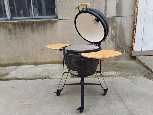 Classic 22 Inch Kamado Grills BBQ Bubble Black Glaze Surface