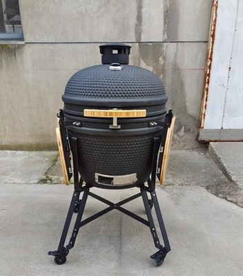 Classic 22 Inch Kamado Grills BBQ Bubble Black Glaze Surface