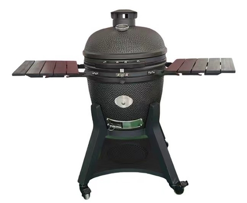 Charcoal 22 Inch Dot Pattern Ceramic Kamado Grills With Black Pizza Stone