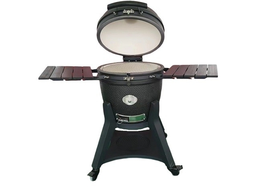 Charcoal 22 Inch Dot Pattern Ceramic Kamado Grills With Black Pizza Stone