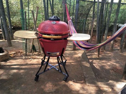 Heat Resistant Ceramic BBQ 22 Inch Kamado Grill Single Cooking Grid