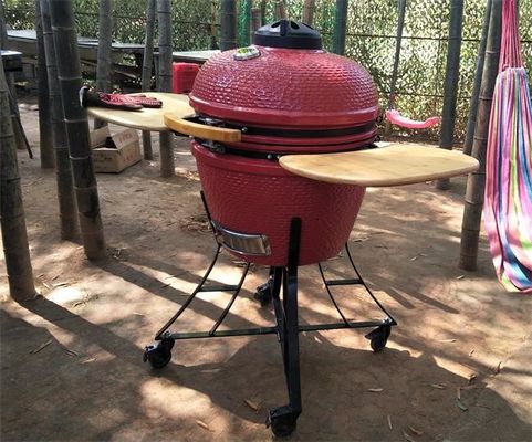 Heat Resistant Ceramic BBQ 22 Inch Kamado Grill Single Cooking Grid
