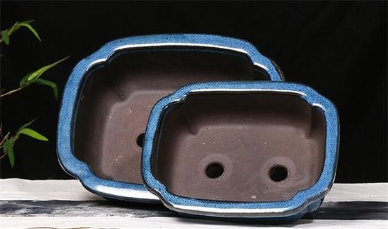 Manual Glazed Bonsai 24cmx19cmx8cm Ceramic Indoor Pots