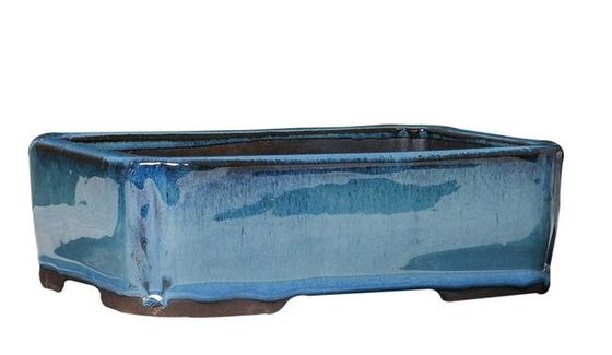 Blue 30.3cmx21.6cmx10.5cm Ceramic Glazed Bonsai Pots