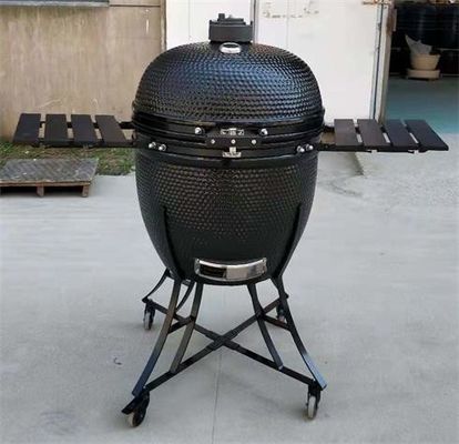 Black Ceramic 27 Inch Charcoal Grill , SGS Kamado Charcoal Grill