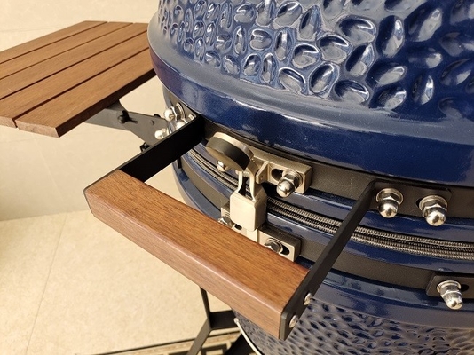 21.5 Inch SGS Charcoal Kamado Grill , Dark Blue Ceramic Smoker Grill