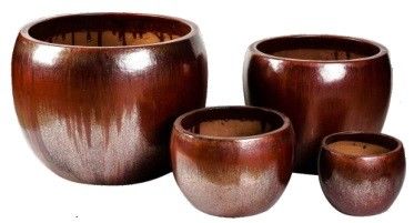 Green 58cmx41cm Ceramic Outdoor Pots For Plants