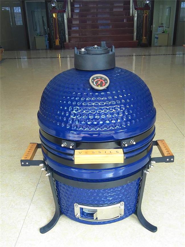 Glazed Finish Blue SGS 15 Inch Kamado Ceramic Grill